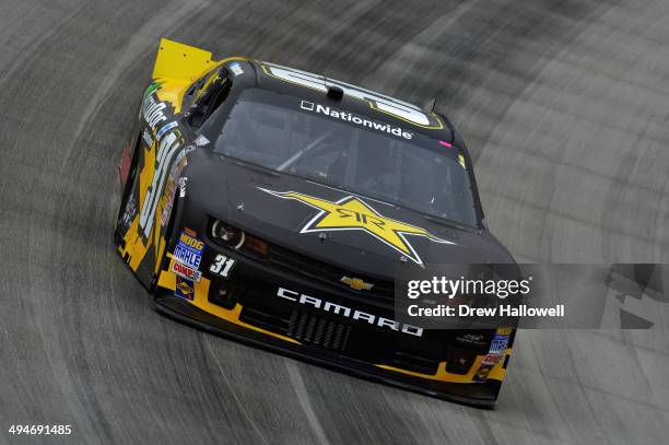Dylan Kwasniewski drives the Rockstar Chevrolet during practice for the NASCAR Nationwide Series Buckle Up 200 Presented by Click it or Ticket at...
