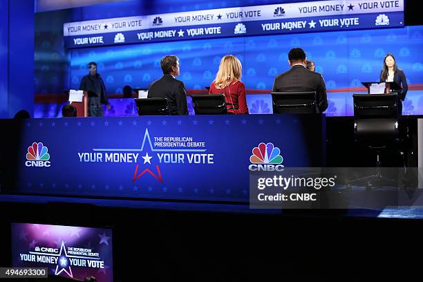 Your Money, Your Vote: The Republican Presidential Debate? -- Pictured: CNBC?s Chief Washington Correspondent John Harwood, Becky Quick, co-anchor of...