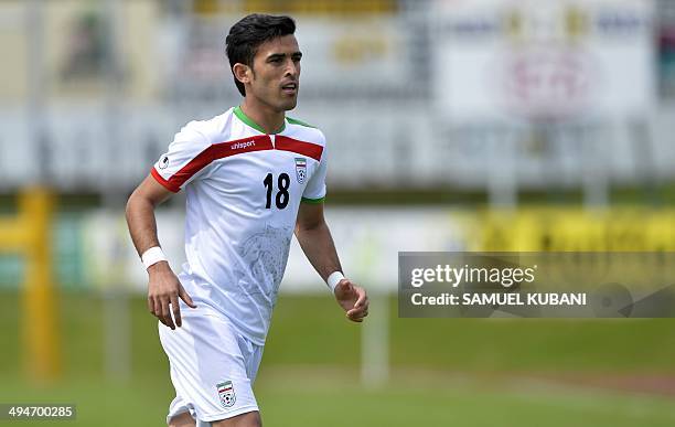 Iran's player Bakhtiar Rahmani is pictured during the friendly football match Iran vs Angola in preparation for the FIFA World Cup 2014 on May 30,...