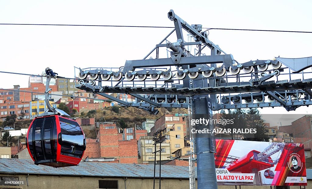 BOLIVIA-CABLE-RAILWAY-INAUGURATION