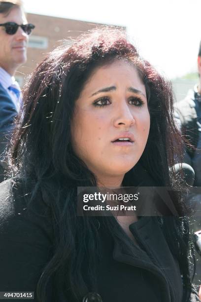 Liberty Jean Kasem, daughter of Casey and Jean Kasem, delivers a statement in front of the media following a court hearing at Kitsap County...