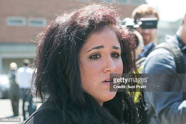 Liberty Jean Kasem, daughter of Casey and Jean Kasem, delivers a statement in front of the media following a court hearing at Kitsap County...