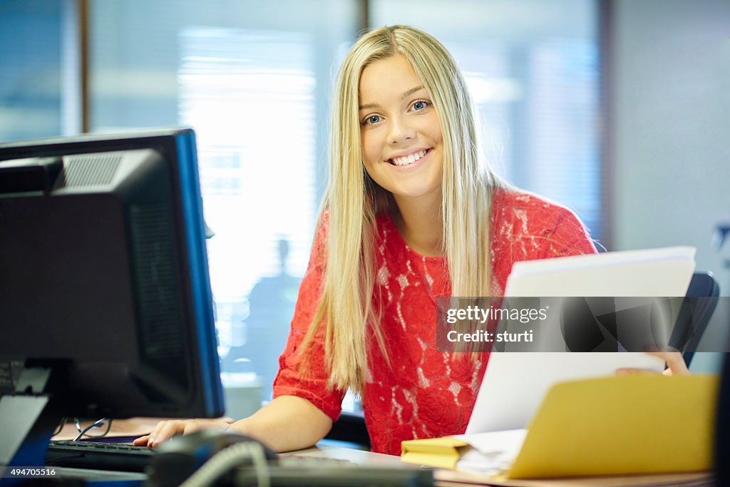 Young female office worker