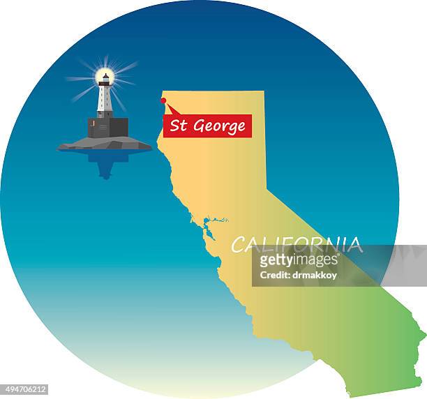 st. george lighthouse - san josé california stock illustrations