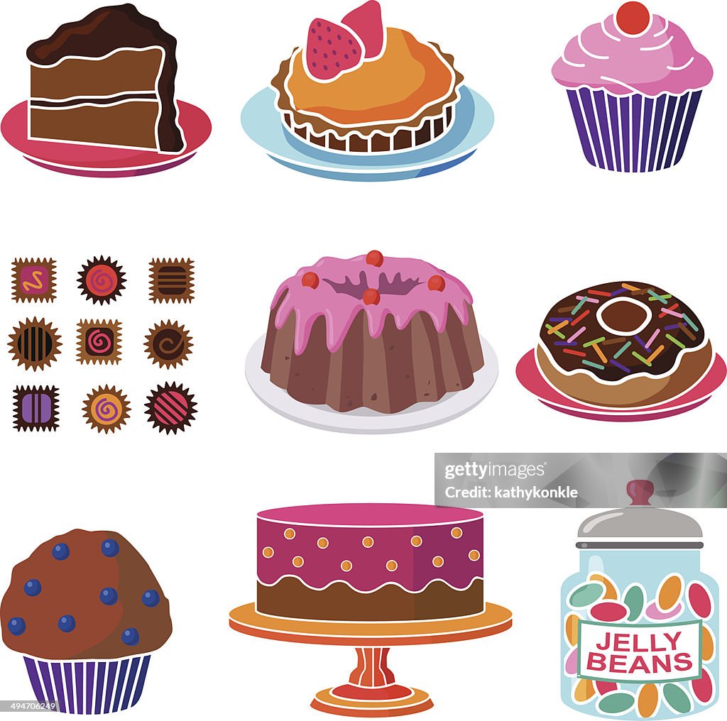 Various sweet shop confections and candies