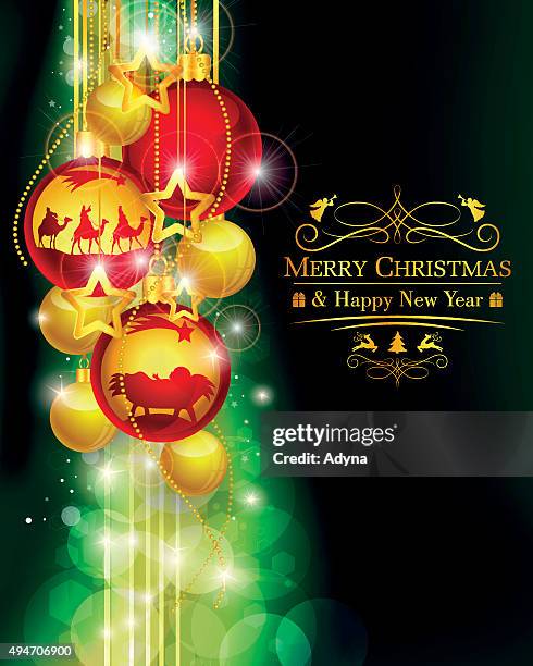 frohe weihnachten - babybett stock-grafiken, -clipart, -cartoons und -symbole