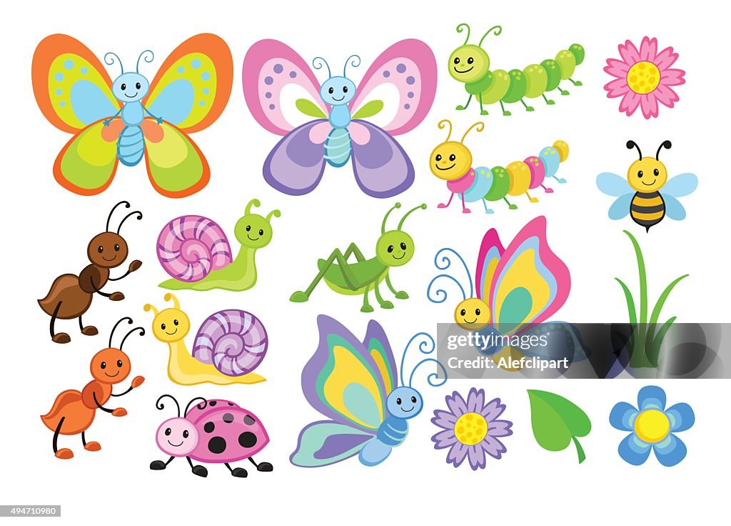 Bug In Cartoon Vector Set Of Cute Cartoon Bugs High-Res Vector Graphic - Getty Images