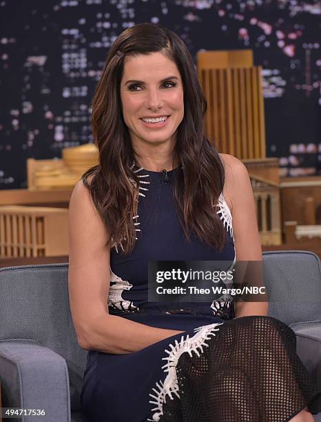 Sandra Bullock Visits "The Tonight Show Starring Jimmy Fallon" at Rockefeller Center on October 28, 2015 in New York City.