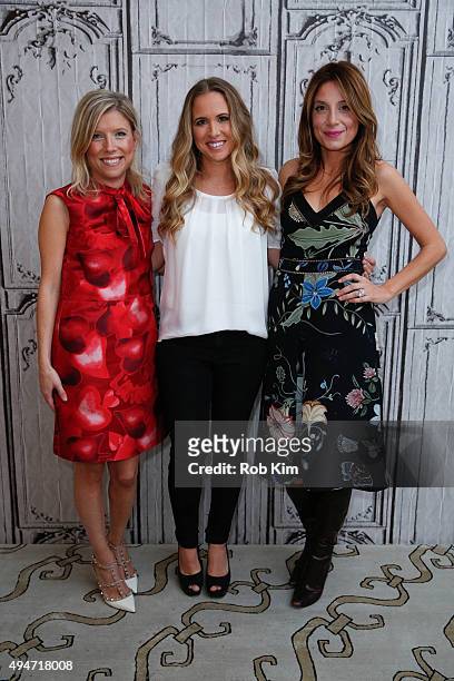 Sophie LaMontagne, Abby Larson and Katherine Kallinis attend AOL BUILD Presents: Georgetown Cupcakes at AOL Studios In New York on October 28, 2015...