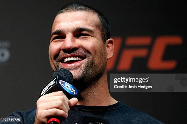 Former UFC light heavyweight champion Mauricio "Shogun" Rua interacts with fans during a Q&A session before the UFC Fight Night weigh-in at the...