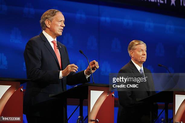 The Republican Presidential Debate: Your Money, Your Vote -- Pictured: George Pataki and Lindsey Graham participate in CNBC's "Your Money, Your Vote:...