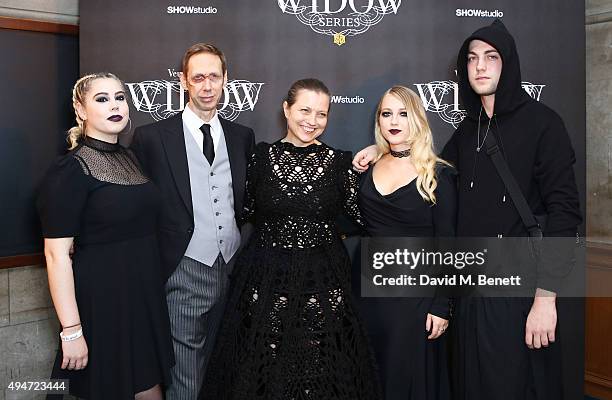 Ella Knight, Nick Knight, Charlotte Knight, Emily Knight and Calum Knight attend the Veuve Clicquot Widow Series "A Beautiful Darkness" curated by...