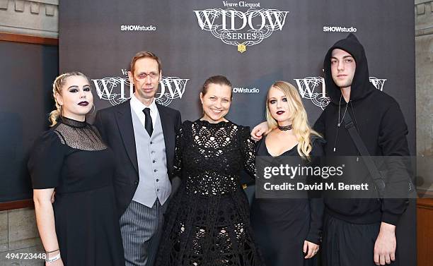 Ella Knight, Nick Knight, Charlotte Knight, Emily Knight and Calum Knight attend the Veuve Clicquot Widow Series "A Beautiful Darkness" curated by...