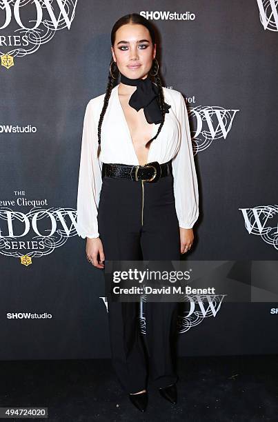 Isamaya ffrench attends the Veuve Clicquot Widow Series "A Beautiful Darkness" curated by Nick Knight and SHOWstudio on October 28, 2015 in London,...