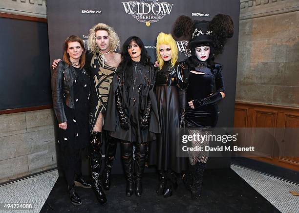 Liliana Sanguino, guest, Juliette Larthe, Pam Hogg and Lyndell Mansfield attend the Veuve Clicquot Widow Series "A Beautiful Darkness" curated by...