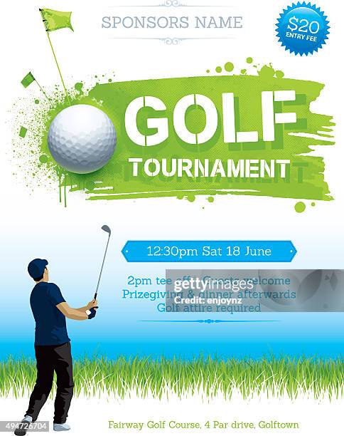 golfturnier-poster - golfturnier stock-grafiken, -clipart, -cartoons und -symbole