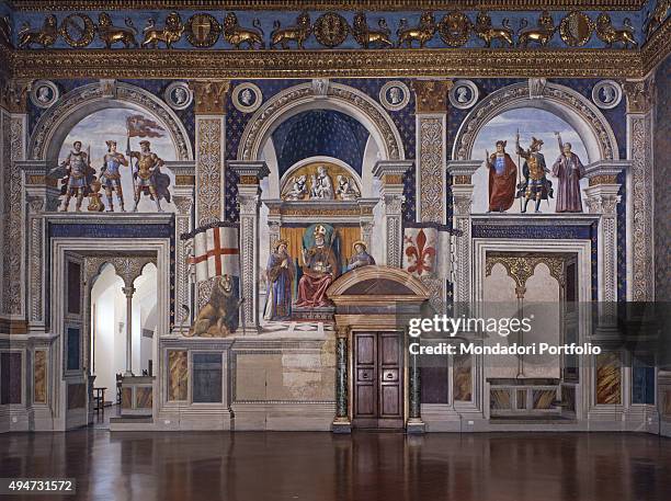 Room of the Lilies, by Domenico Ghirlandaio, 1482-1484, 15th century, fresco Italy, Tuscany, Florence, Palazzo Vecchio, Room of the Lilies. Whole...