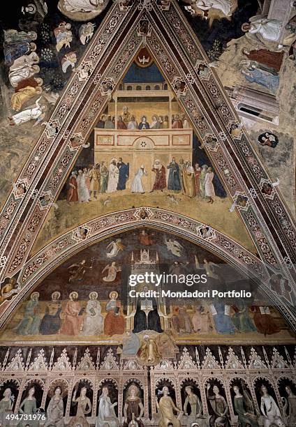 Pentecost Rib Vault , by Andrea di Bonaiuto, 1365-1367, 14th Century, fresco Italy, Tuscany, Florence, Church of Santa Maria Novella. Whole artwork...