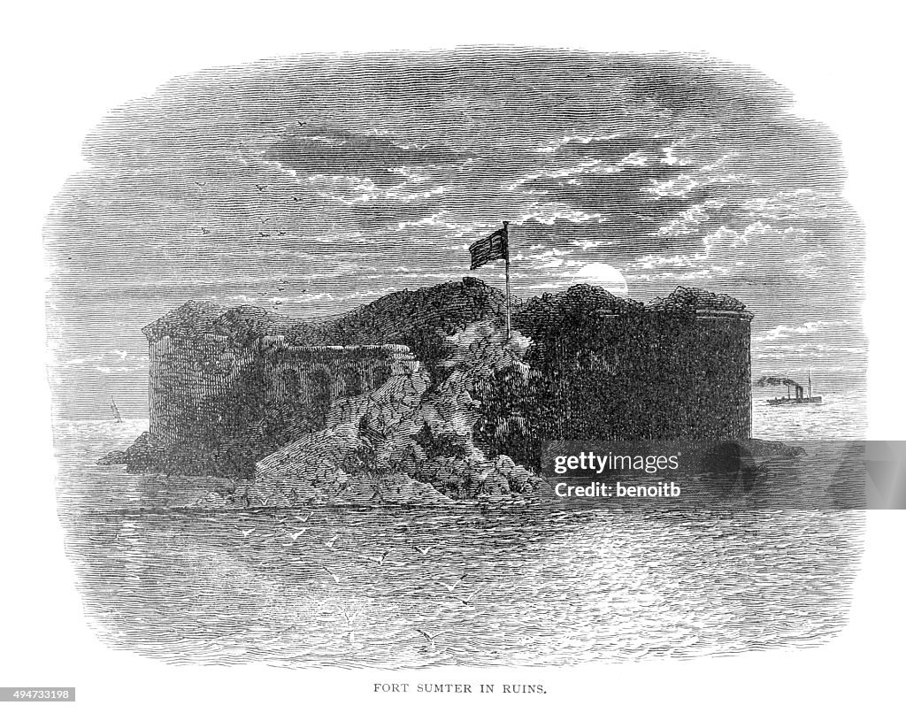 Fort Sumter in ruins