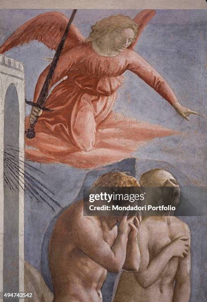 Expulsion from the Garden of Eden , by Masaccio, 1424-1425, 15th Century, fresco, 260 x 88 cm Italy, Tuscany, Florence, Church of Santa Maria del...