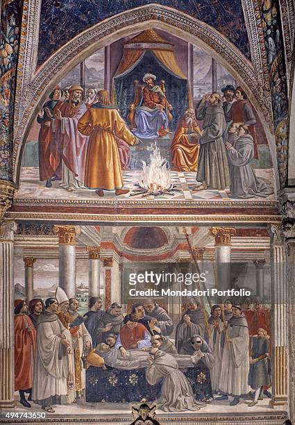Sassetti Chapel , by Domenico Ghirlandaio, 1482-1486, 15th Century, fresco Italy, Tuscany, Florence, Church of Santa Trinita, Sassetti Chapel. Whole...