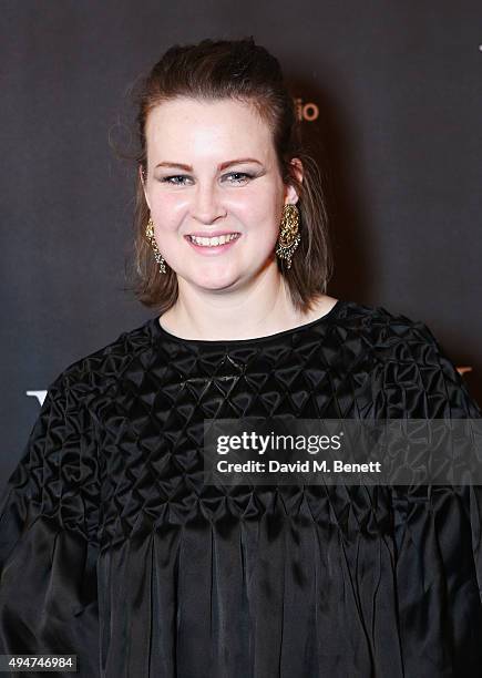 Jenna Young attends the Veuve Clicquot Widow Series "A Beautiful Darkness" curated by Nick Knight and SHOWstudio on October 28, 2015 in London,...