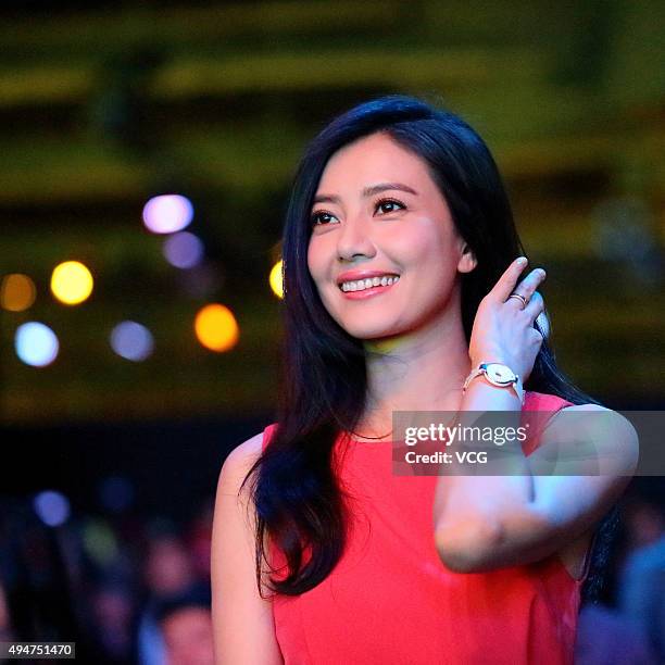 Actress Gao Yuanyuan attends a commercial activity of Toyota on October 28, 2015 in Shanghai, China.