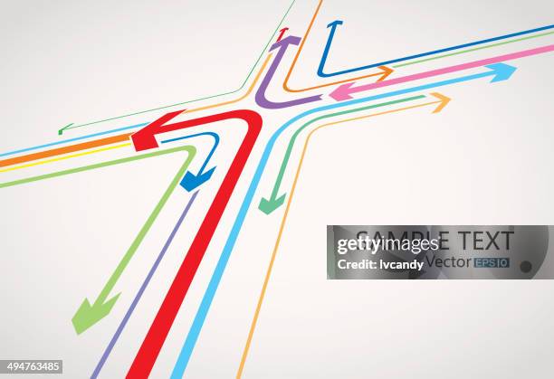 illustrazioni stock, clip art, cartoni animati e icone di tendenza di freccia cross - incrocio stradale