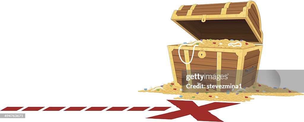 Cartoon depiction of an opened treasure chest