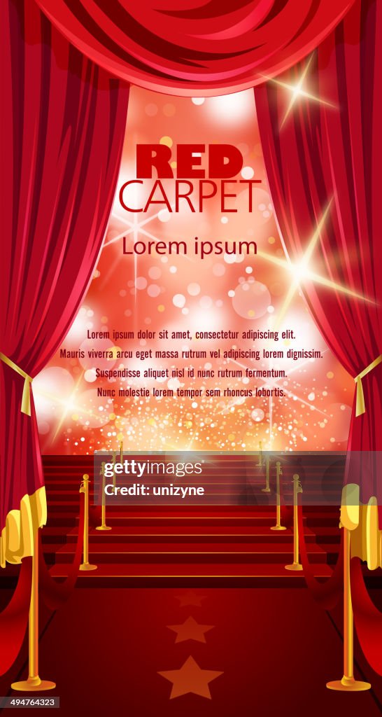 Red Carpet Background with Copy Space