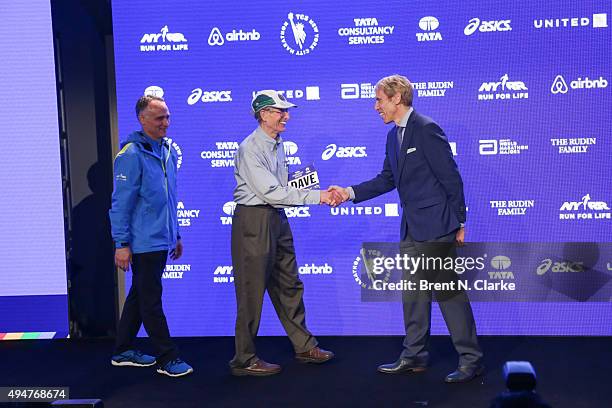 President/CEO, New York Road Runners Michael Capiraso, runner, 40th consecutive TCS New York City Marathon Dave Obelkevich and President of Events,...