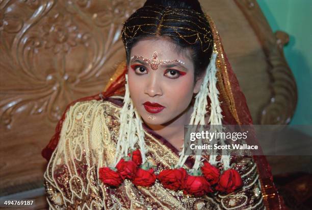 The bride at a rural wedding in Bangladesh, 2004.