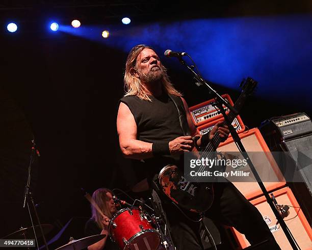 Pepper Keenan and Reed Mullin of Corrosion of Conformity perform in concert at the Austin Music Hall on October 28, 2015 in Austin, Texas.