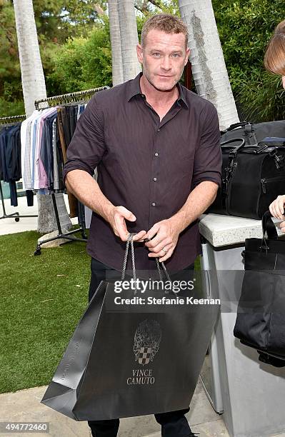 Actor Max Martini attends the Vince Camuto Mens exclusive preview at the home of Ashlee Margolis on October 28, 2015 in Beverly Hills, California.