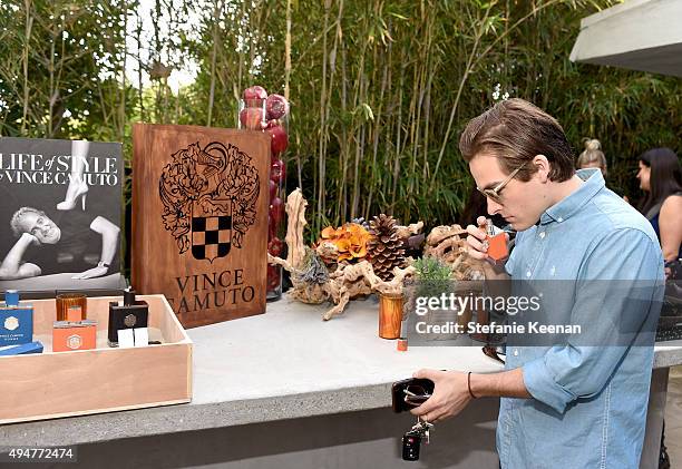 Actor Kevin Zegers attends the Vince Camuto Mens exclusive preview at the home of Ashlee Margolis on October 28, 2015 in Beverly Hills, California.