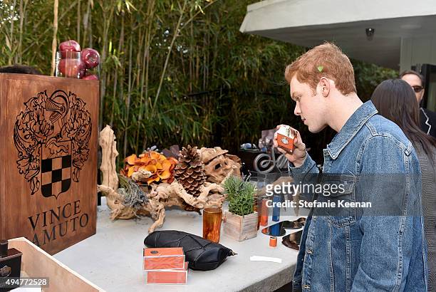 Actor Cameron Monaghan attends the Vince Camuto Mens exclusive preview at the home of Ashlee Margolis on October 28, 2015 in Beverly Hills,...