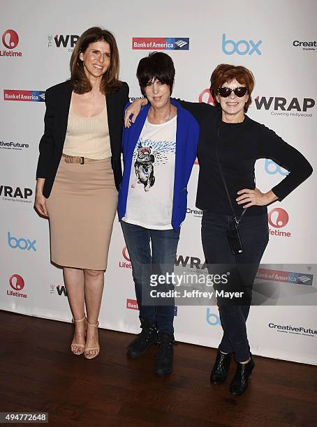 Film producer Amy Ziering, songwriter Diane Warren and actress Frances Fisher arrive at the TheWrap's Power Women Breakfast at Ocean Prime restaurant...