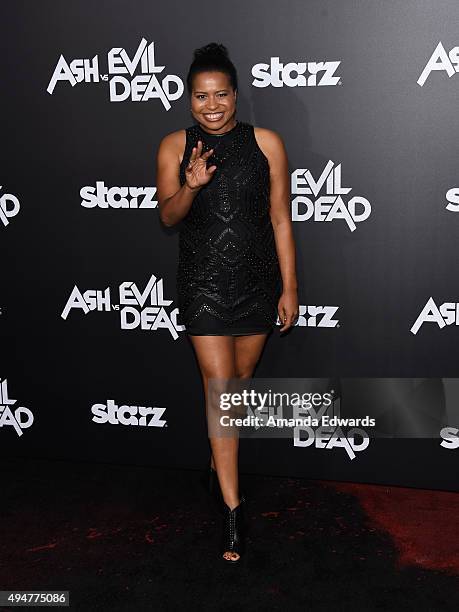 Executive producer Courtney Kemp Agboh arrives at the premiere of STARZ's "Ash Vs Evil Dead" at TCL Chinese Theatre on October 28, 2015 in Hollywood,...