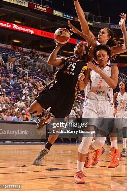 Glory Johnson of the Tulsa Shock takes a shot against the Phoenix Mercury on May 30, 2014 at US Airways Center in Phoenix, Arizona. NOTE TO USER:...