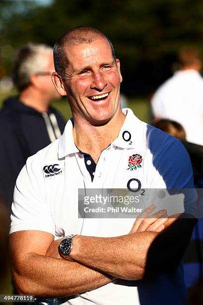England coach Stuart Lancaster during the England Rugby Squad Community Day at Ponsonby RFC on May 31, 2014 in Auckland, New Zealand.
