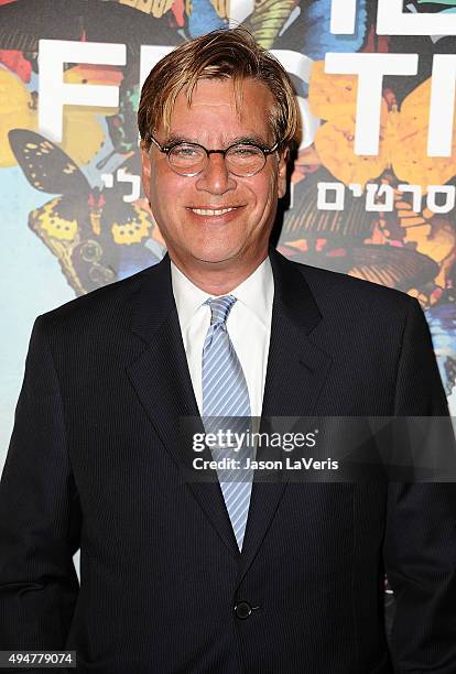 Writer Aaron Sorkin attends the 29th Israel Film Festival opening night gala at Saban Theatre on October 28, 2015 in Beverly Hills, California.