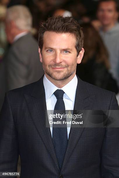 Bradley Cooper attends the UK Film Premiere of "Burnt" at Vue West End on October 28, 2015 in London, England.