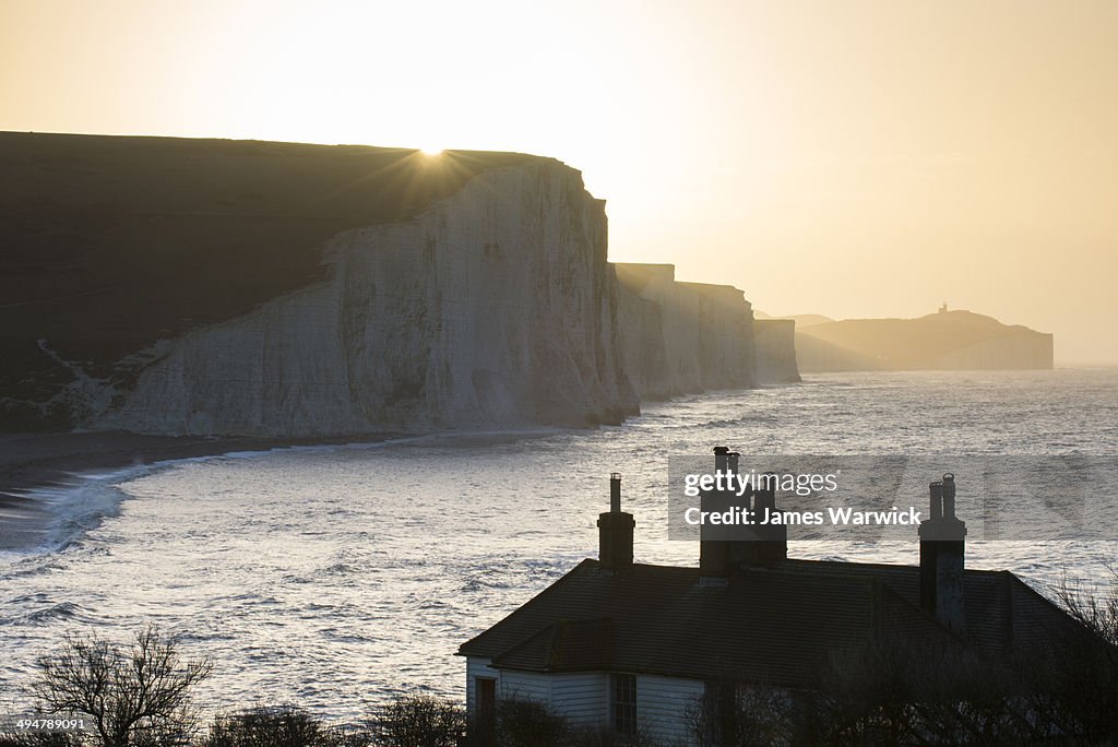 Coastguard Cottages and Seven Sisters at sunrise