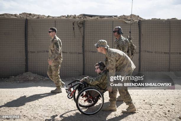 To go with Afghanistan-unrest-US-military-veterans-health,FOCUS by Daniel De Luce This photo taken on May 28, 2014 shows US Army Sergeant Brendan...