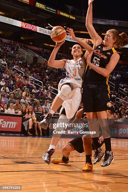 Diana Taurasi of the Phoenix Mercury shoots against the Tulsa Shock on May 30, 2014 at US Airways Center in Phoenix, Arizona. NOTE TO USER: User...