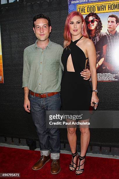 Actors Chris Marquette and Rumer Willis attend Los Angeles premiere of "The Odd Way Home" at Arena Cinema Hollywood on May 30, 2014 in Hollywood,...