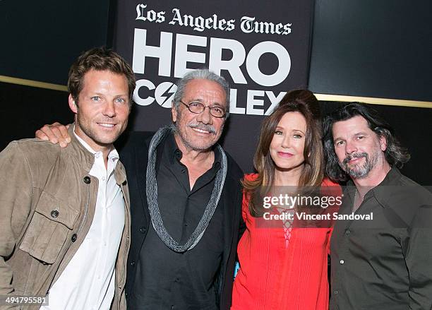 Actors Jamie Bamber, Edward James Olmos, Mary McDonnell and writer Ronald D. Moore attend L.A. Times Hero Complex Film Festival "Battlestar...