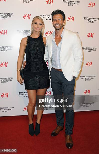 Anna Heinrich and Tim Robards arrive at the H&M Sydney Flagship Store VIP Party on October 29, 2015 in Sydney, Australia.