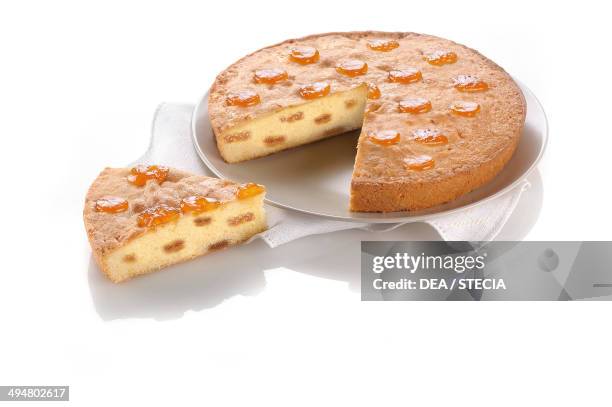 Cake with apricot jam.