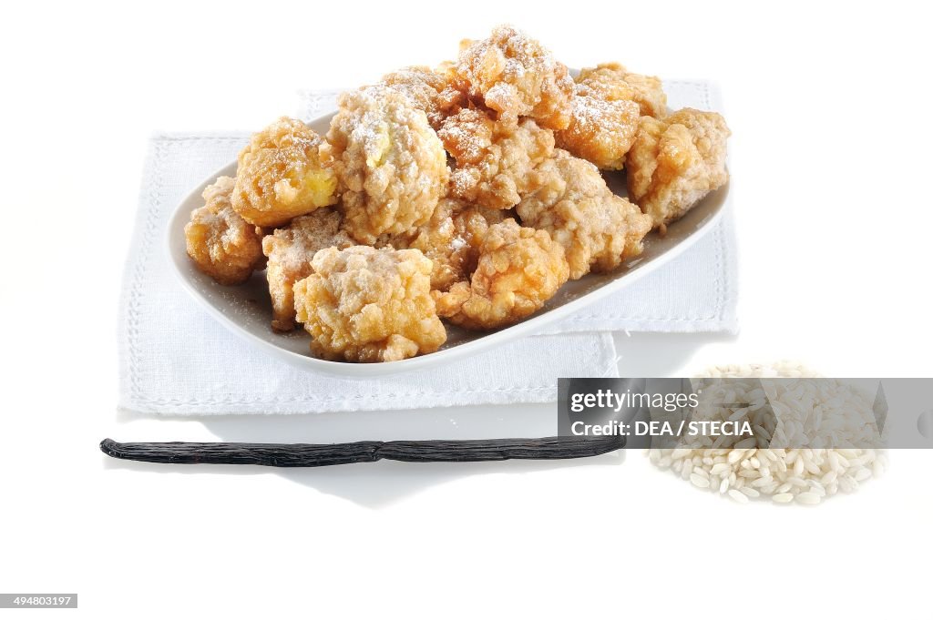 Orange rice fritters, Tuscany, Italy...